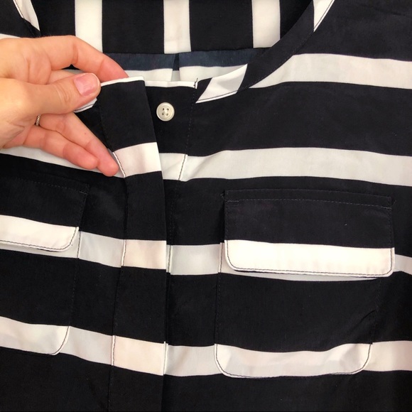 GAP Striped Popover Half Button Blouse - Picture 3 of 7